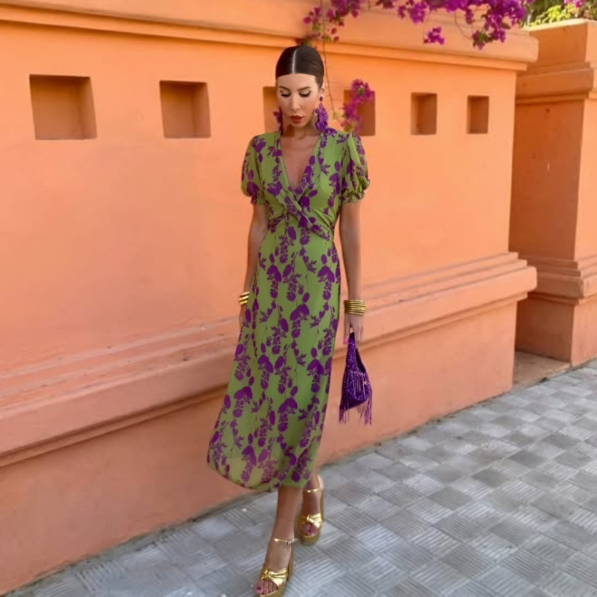 ANDREA | Lightweight Cotton Blend Floral Dress