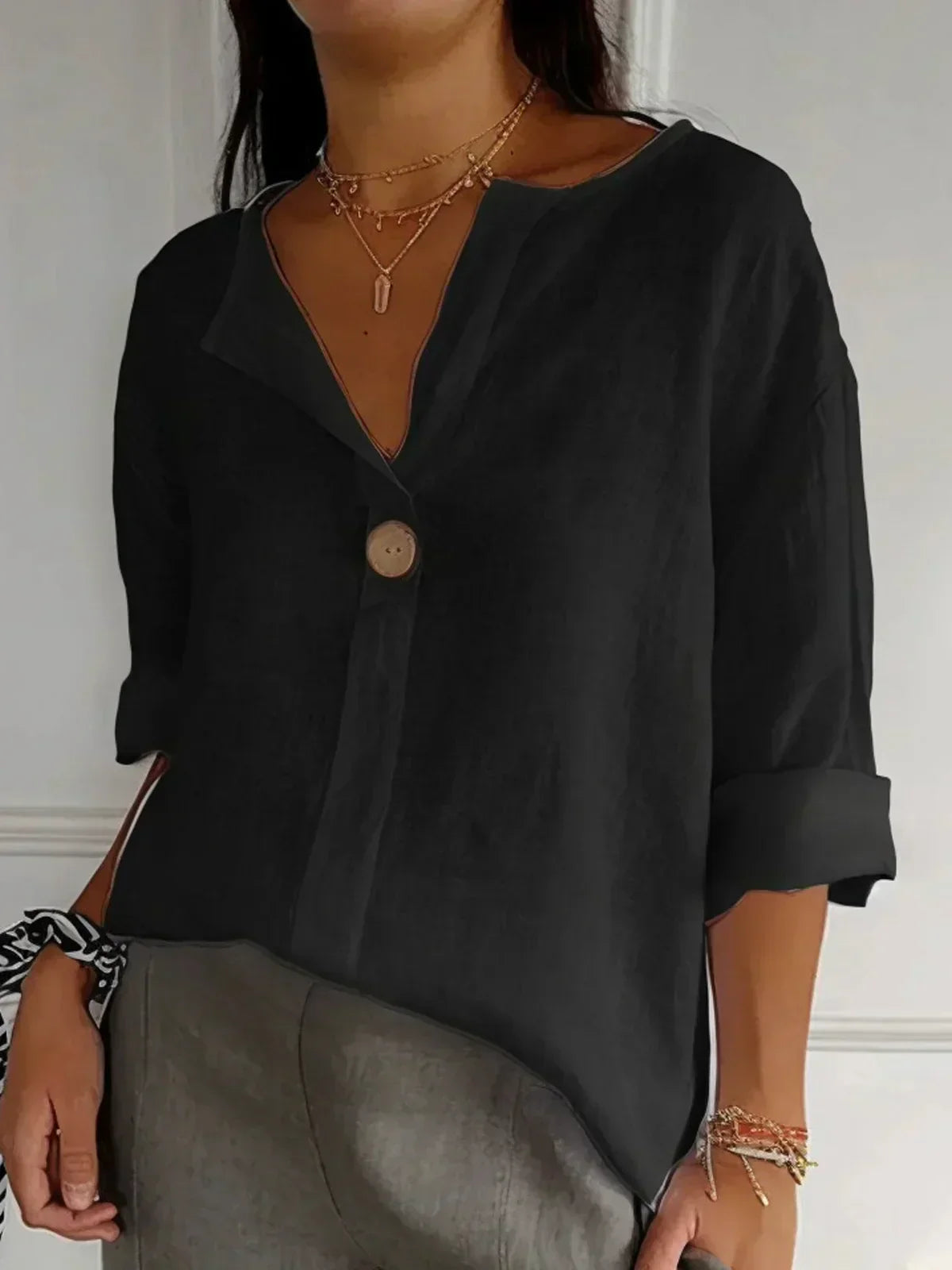 NAYLA | Blusa Casual con Scollatura a V