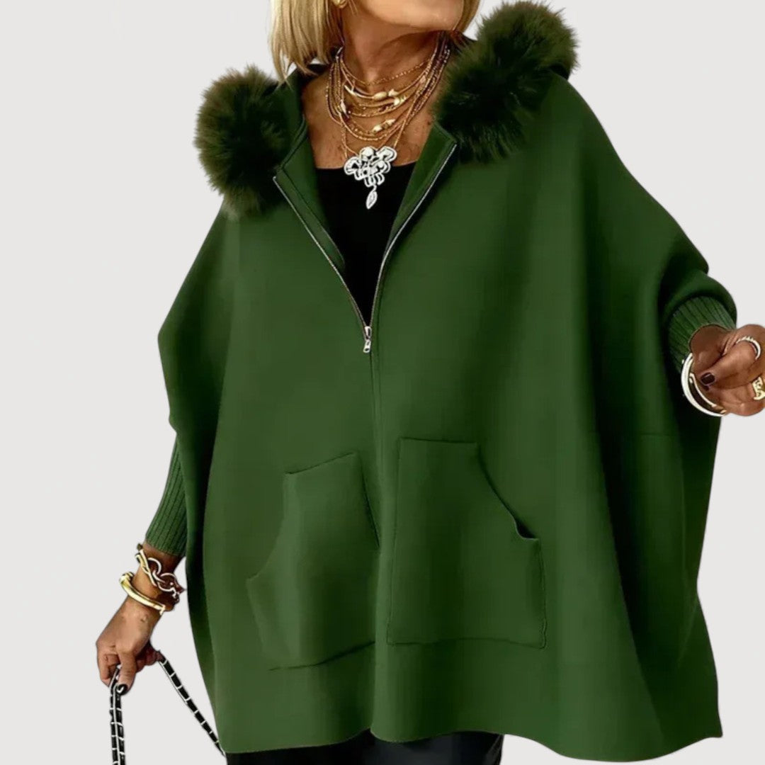 JENNA – HOODED CAPE COAT