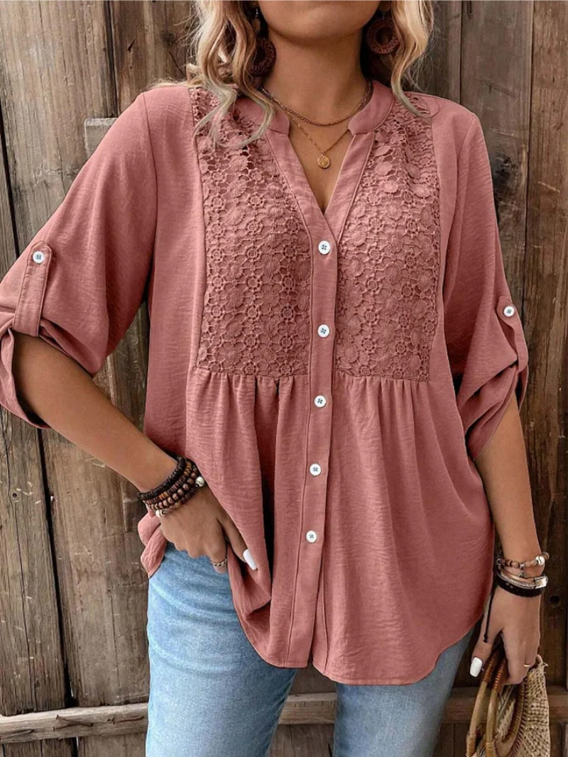 Noor | Blouse with V-neck and Buttons
