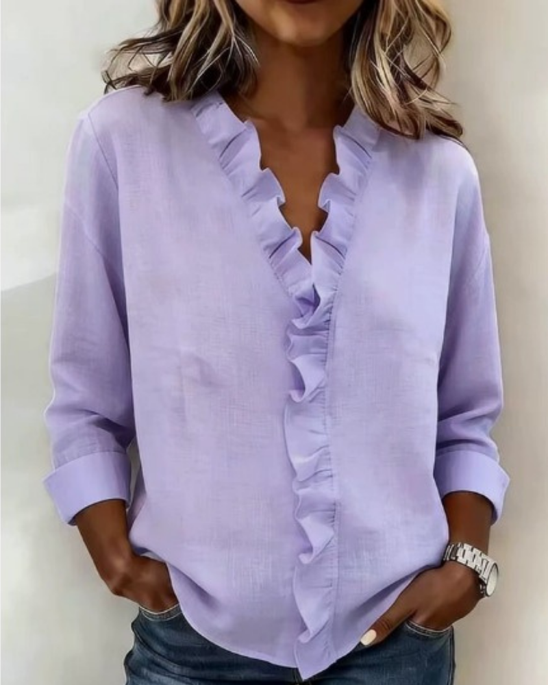 Indie | Long Sleeves Ruffles Blouse