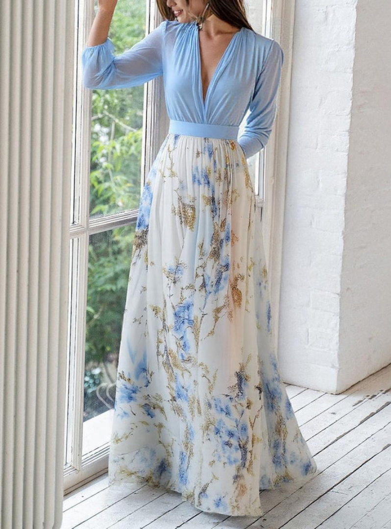 NATALIA – ELEGANT FLORAL MAXI DRESS