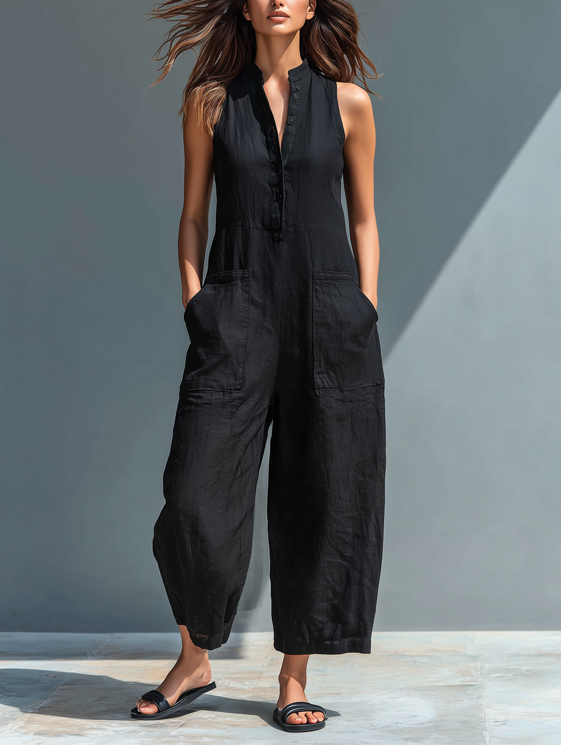 Claudia | Women's Linen Minimalist Jumpsuit