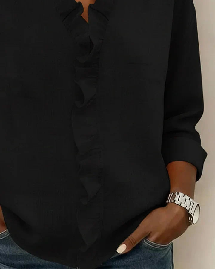 Indie | Long Sleeves Ruffles Blouse