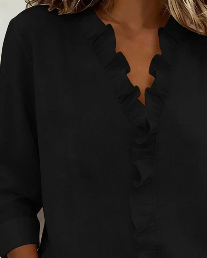 Indie | Long Sleeves Ruffles Blouse