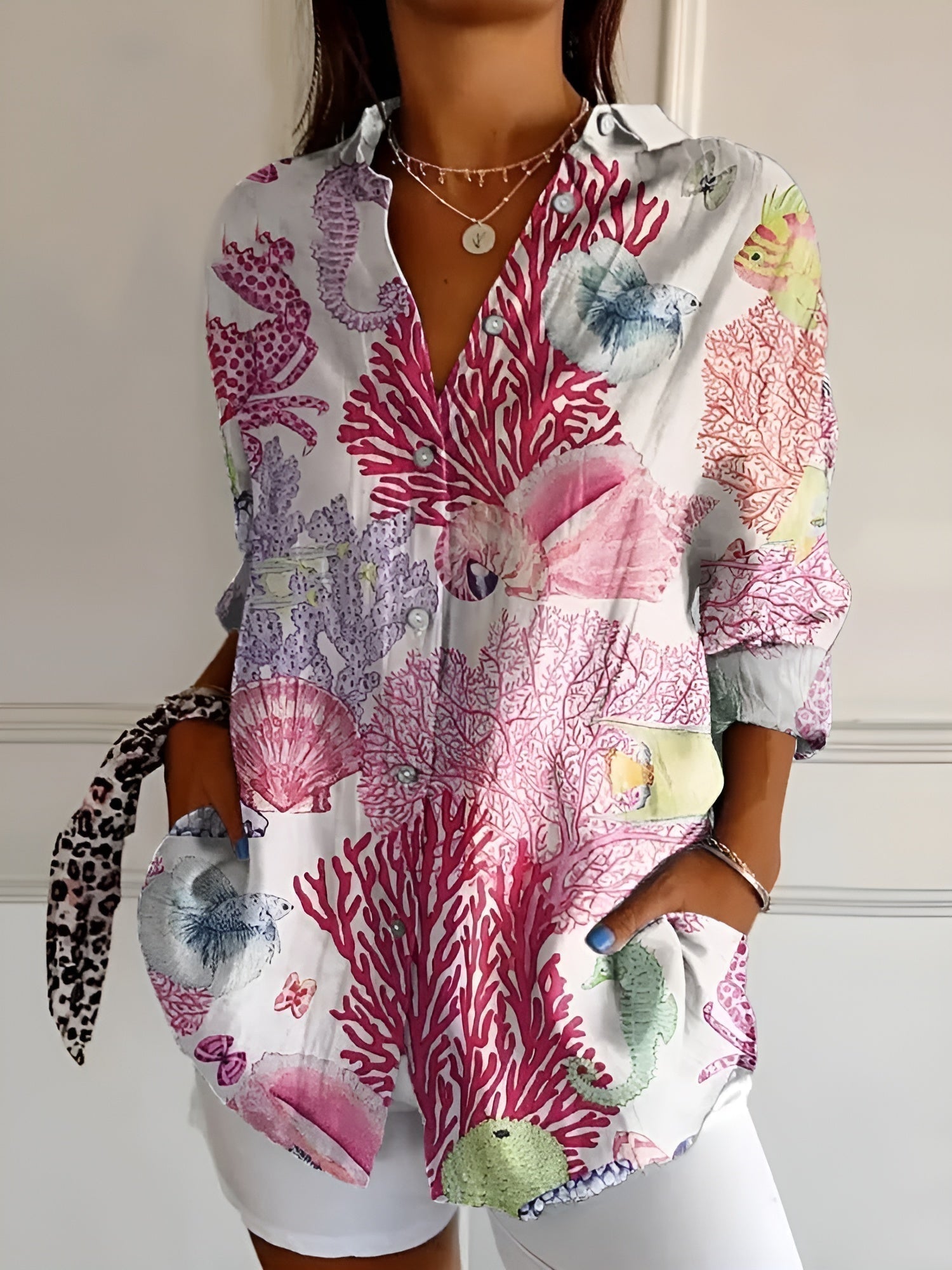 MELODIE | Camicia Elegante con Bottoni a Fiori