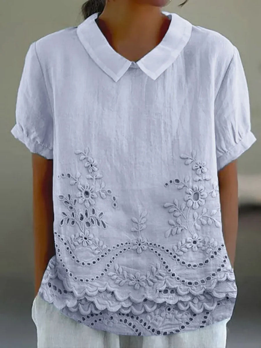 Margherita | Camicia Ricamata a Fiori