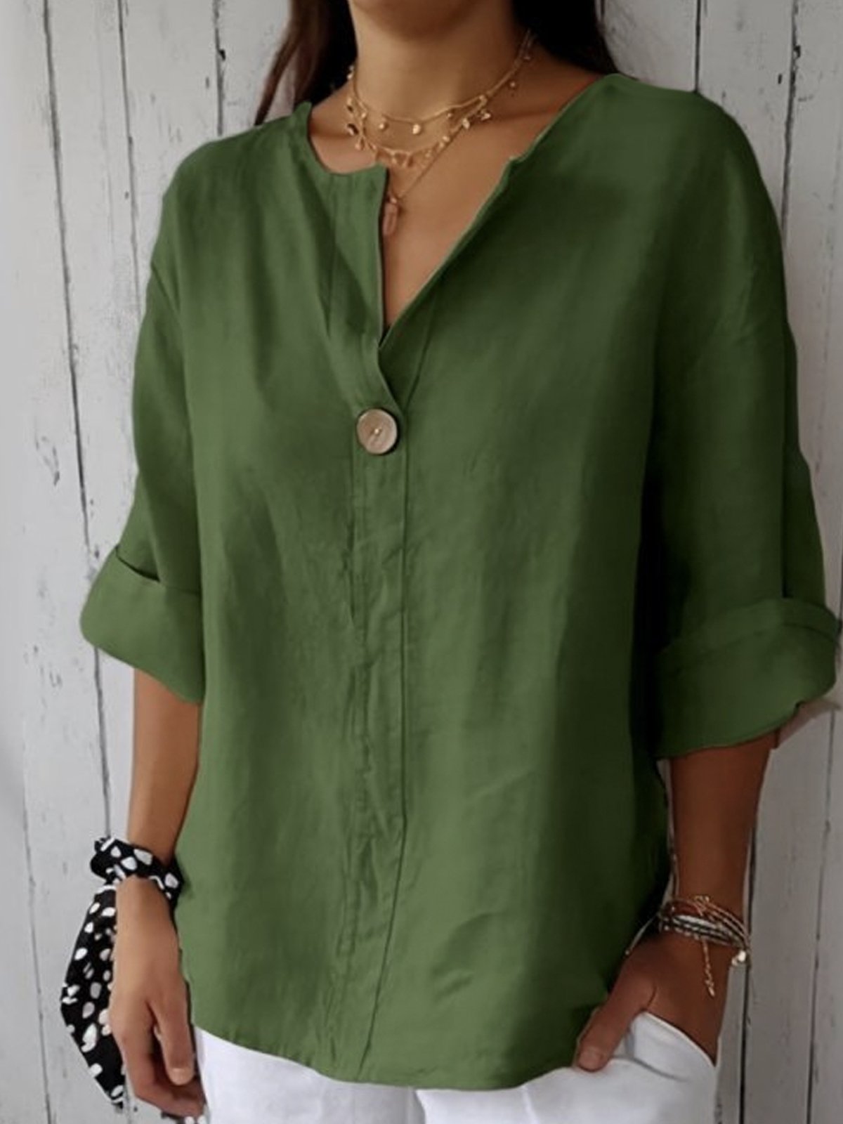 NAYLA | Blusa Casual con Scollatura a V