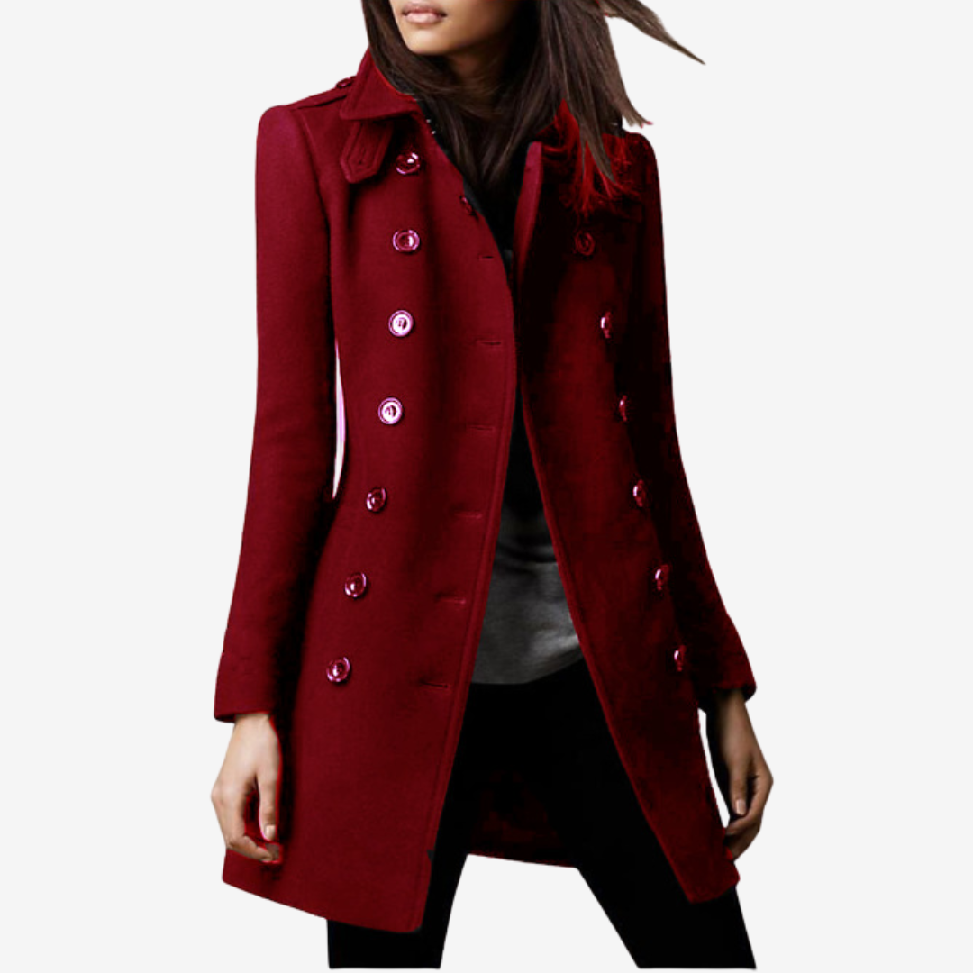 Rosellea™ Elegante cappotto con bottoni