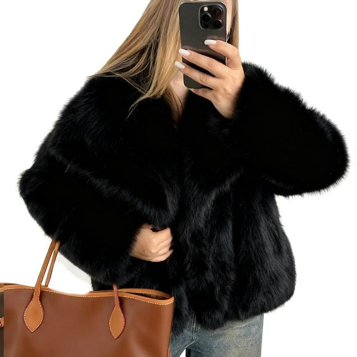 LAURENCE™ - Fashionable Cropped Faux Fur Coat for Fall & Winter Outfits