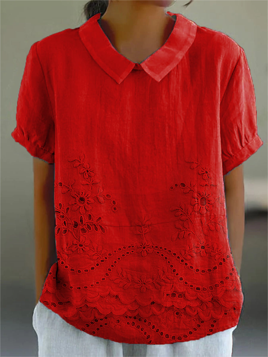 Margherita | Camicia Ricamata a Fiori