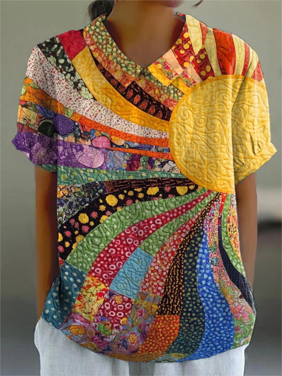 Lila | Colourful patchwork blouse