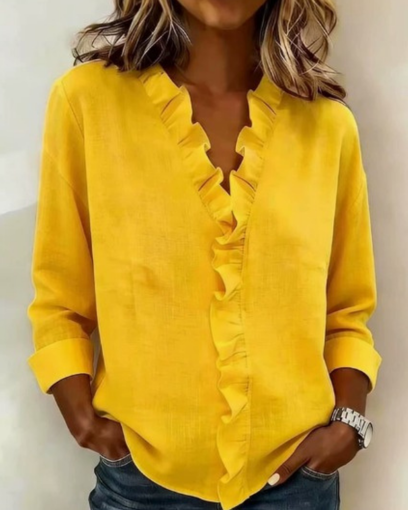 Indie | Long Sleeves Ruffles Blouse
