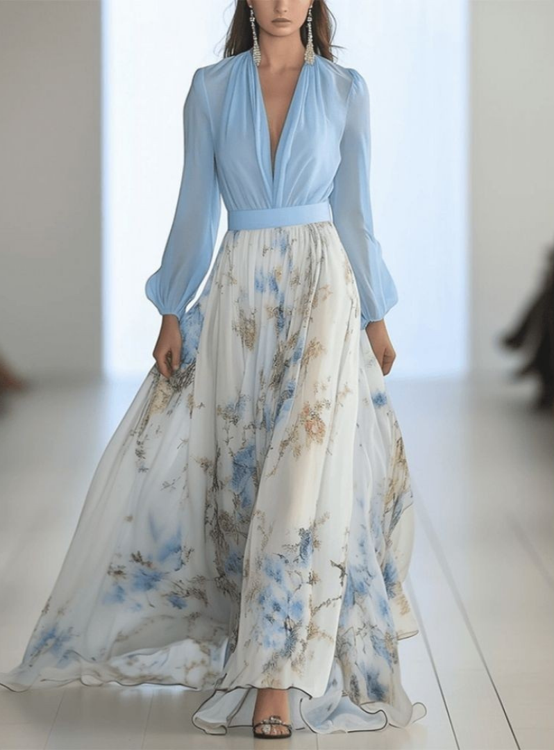 NATALIA – ELEGANT FLORAL MAXI DRESS