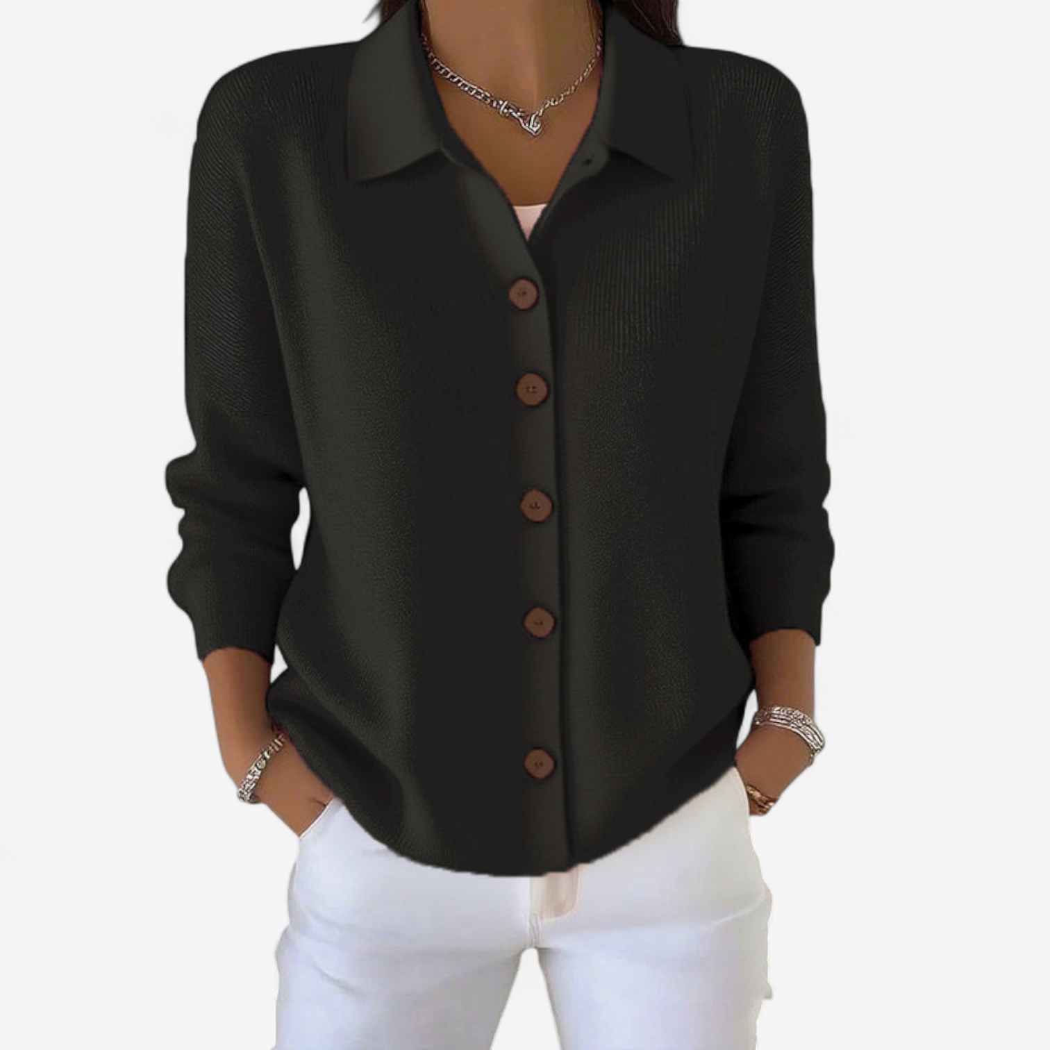 Adrienne™ Elegante giacca abbottonata