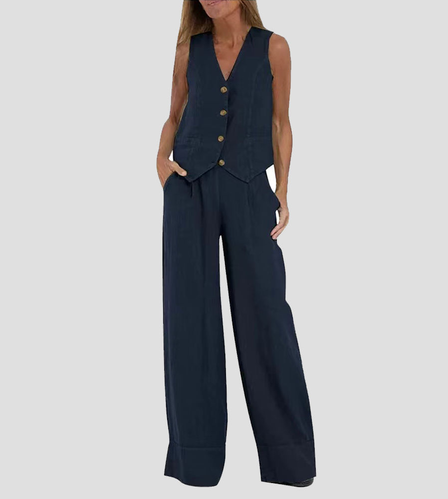 Aira | Elegant waistcoat and wide-leg trousers