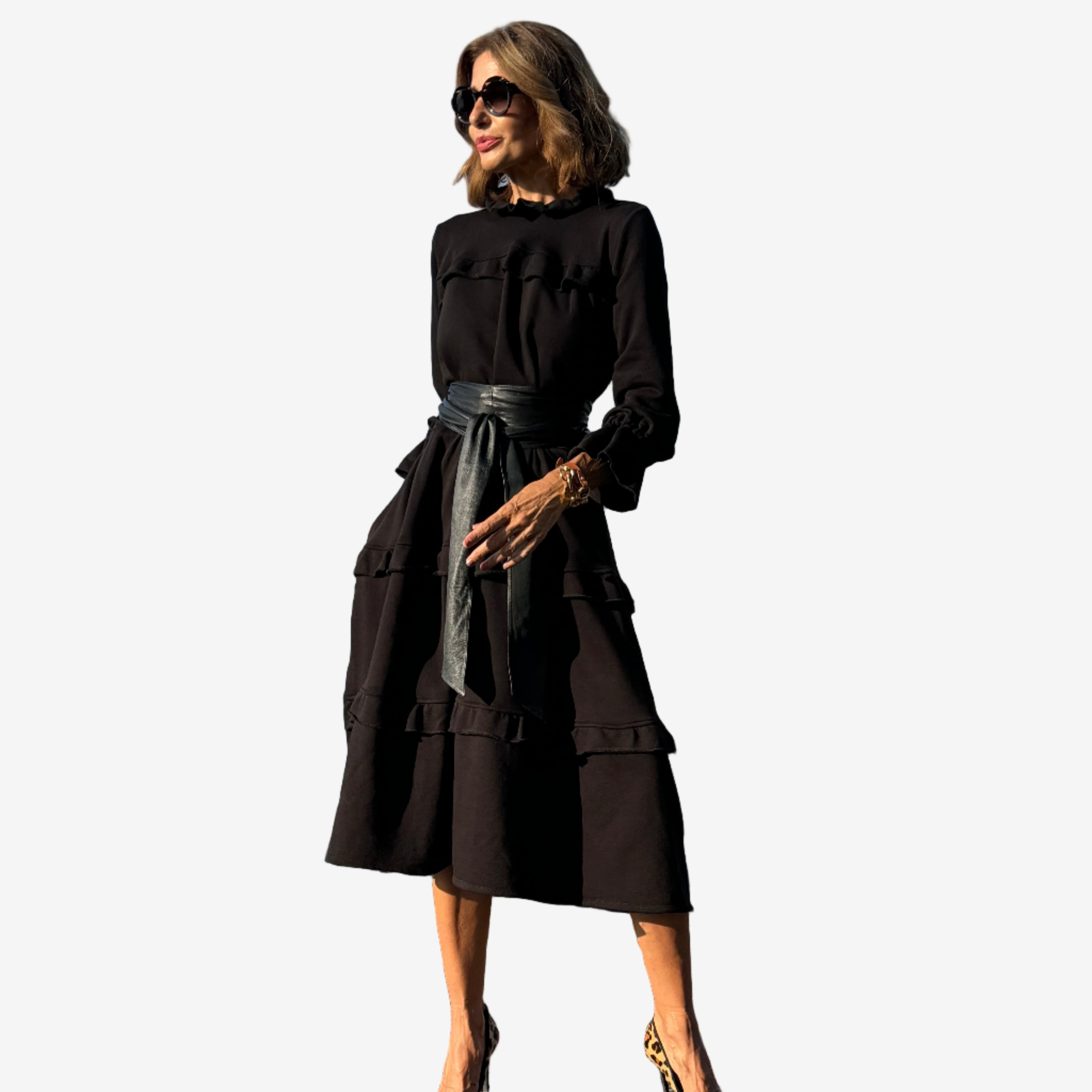 Lauren™ Abito midi con volant
