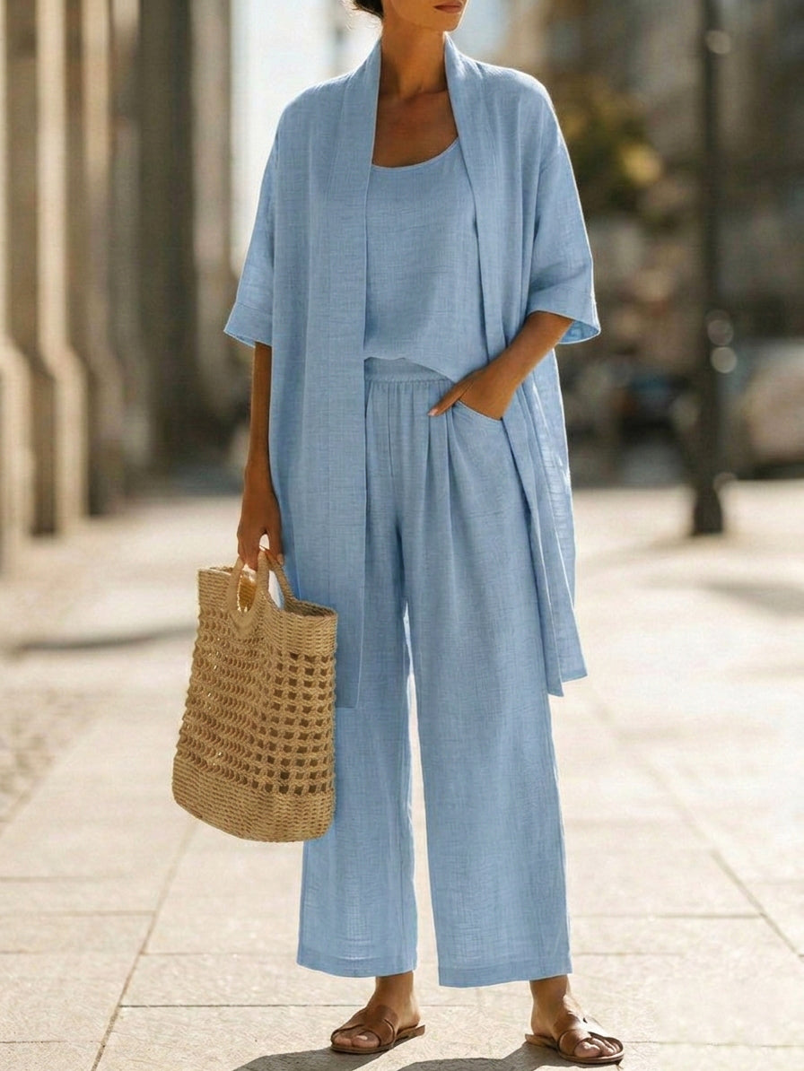Isabella™ | Linen-Cotton Three-Piece Set
