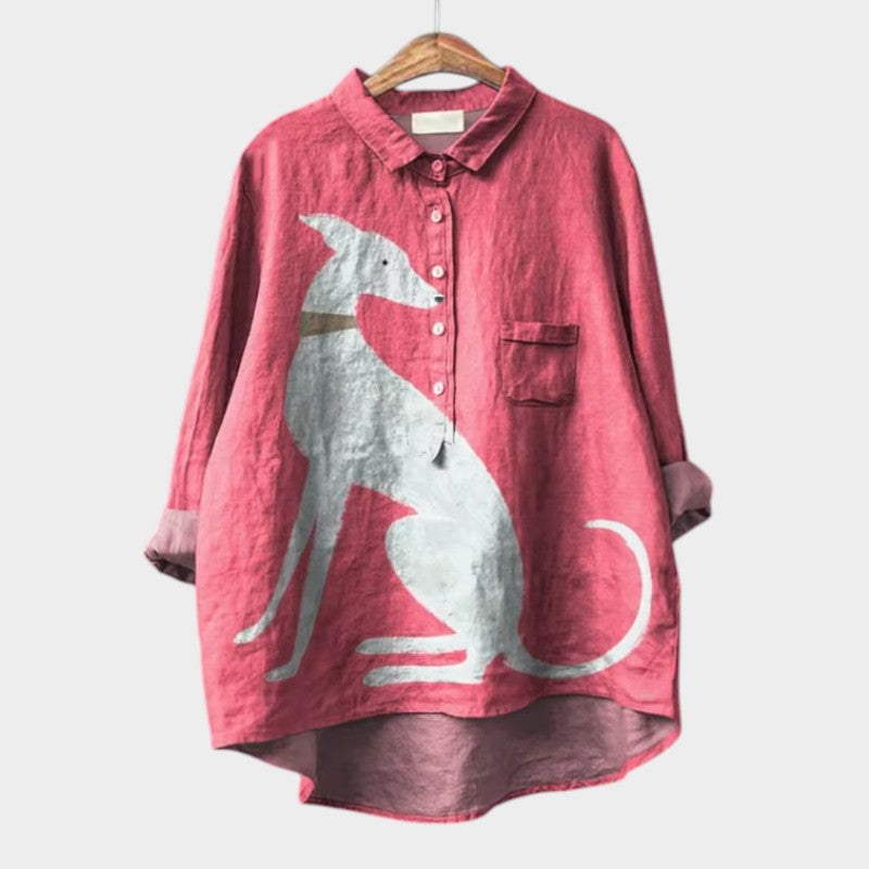 Palmira™ | Timeless Linen Blouse with Print