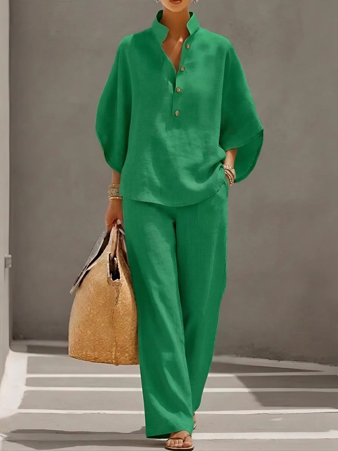 Elena | Casual Set in Cotton and Linen