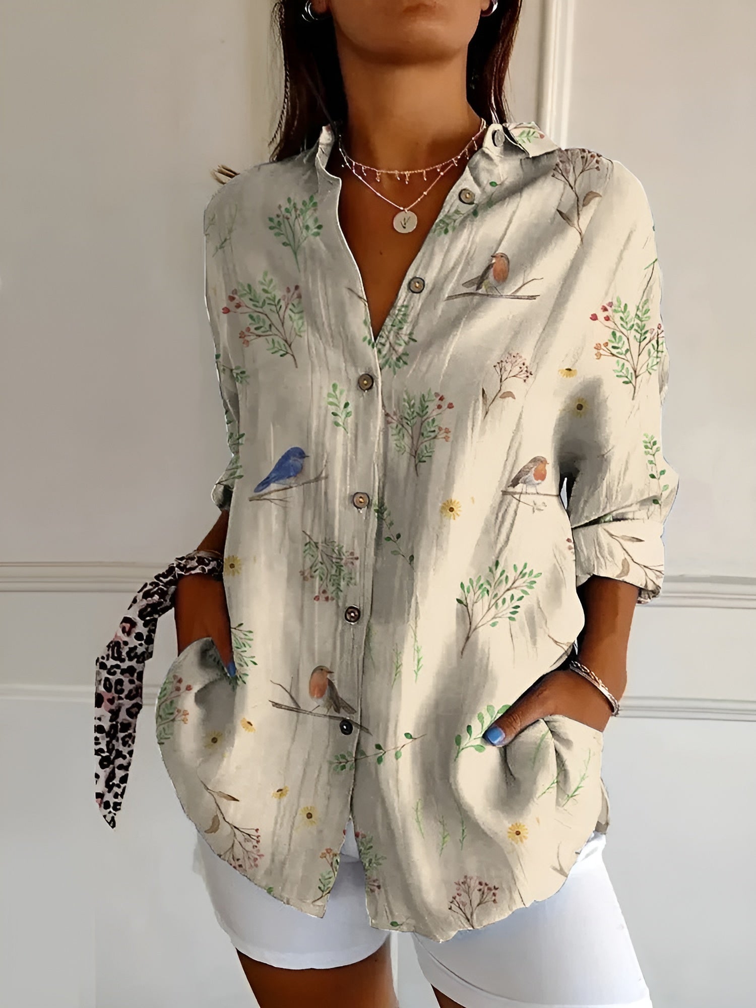 MELODIE | Camicia Elegante con Bottoni a Fiori
